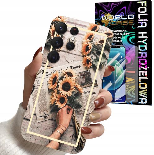 ETUI CASE DO SAMSUNG S23 ULTRA - SŁONECZNIK KWIATY DLA KOBIET PLECK + FOLIA na Arena.pl