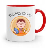 Kubek Czerwony Krawca Krawcowej Najlepszy Krawiec Z Nadrukiem Ze Zdjęciem