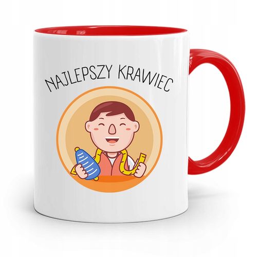 Kubek Czerwony Krawca Krawcowej Najlepszy Krawiec Z Nadrukiem Ze Zdjęciem na Arena.pl