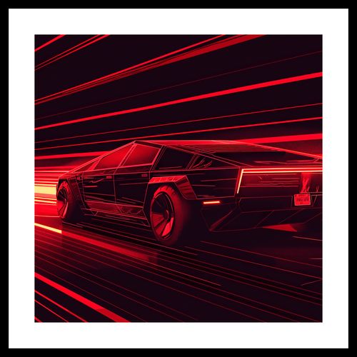 Plakat 50x50cm Prędkość w Czerwonym Neonie na Arena.pl