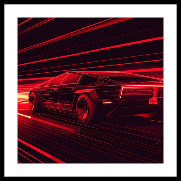 Plakat 50x50cm Prędkość w Czerwonym Neonie zdjęcie 3