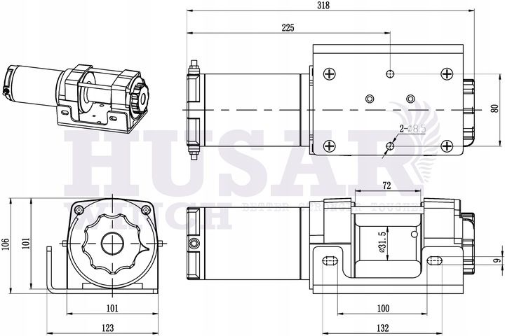 Wyciągarka ATV 3500lbs do pługa, Quada 12V pilot zdjęcie 6