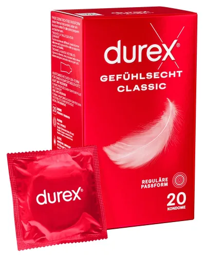 durex classic lateksowe prezerwatywy 20 szt. wyprofilowane 56 mm na Arena.pl