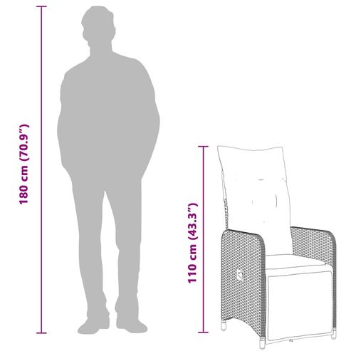 3-cz. zestaw ogrodowych mebli bistro, brązowy, polirattan na Arena.pl