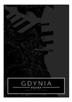 Gdynia mapa dark - plakat 61x91,5 cm