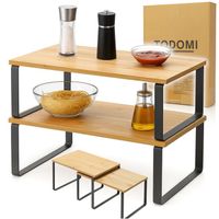 STOJĄCA PÓŁKA KUCHENNA NA BLAT NA PRZYPRAWY BAMBUSOWA ORGANIZER REGAŁ