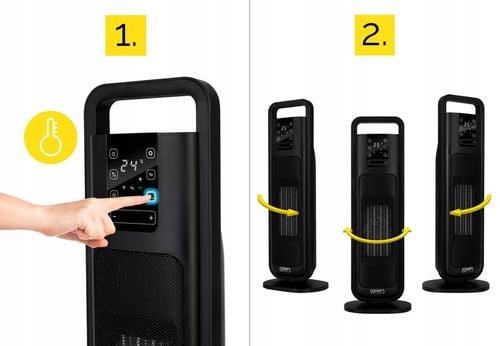 Termowentylator Farelka Cichy 38dB Yoer 2000W +Timer 4Tryby na Arena.pl