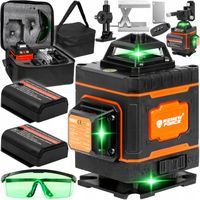 POZIOMICA LASEROWA PŁASZCZYZNOWA LASER KRZYŻOWY 4D 16 LINII WALIZKA 2x