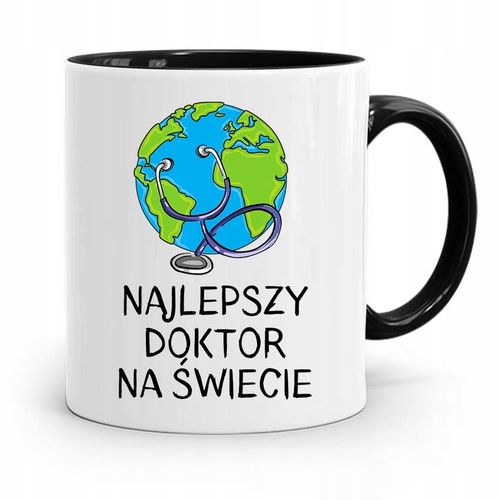 Kubek Czarny Dla Doktora Lekarza Najlepszy Lekarz Z Nadrukiem Ze Zdjęciem na Arena.pl