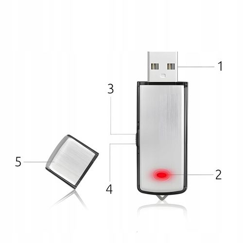 Mini Dyktafon szpiegowski podsłuch PENDRIVE ukryty rejestrator głosu USB na Arena.pl