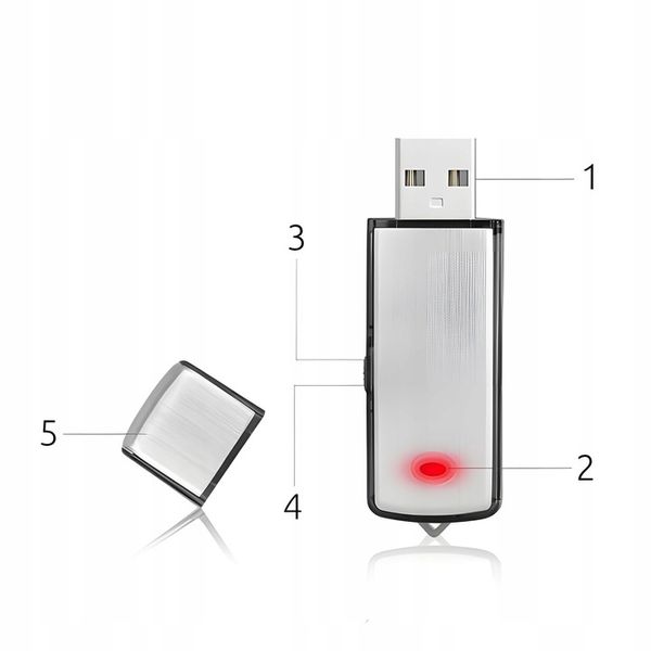 Mini Dyktafon szpiegowski podsłuch PENDRIVE ukryty rejestrator głosu USB zdjęcie 11