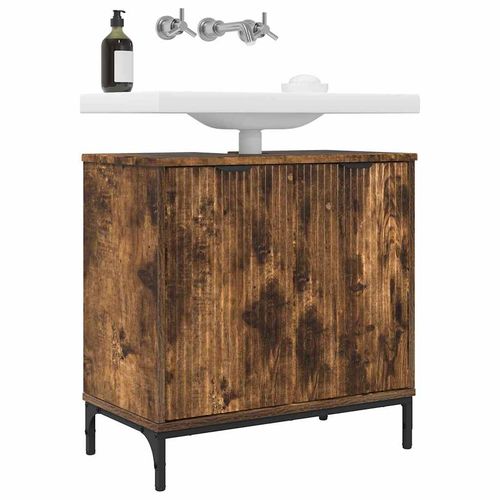 Szafka pod umywalkę z drzwiami Wędzony dąb 60.5 x 33.5 x 61 cm na Arena.pl