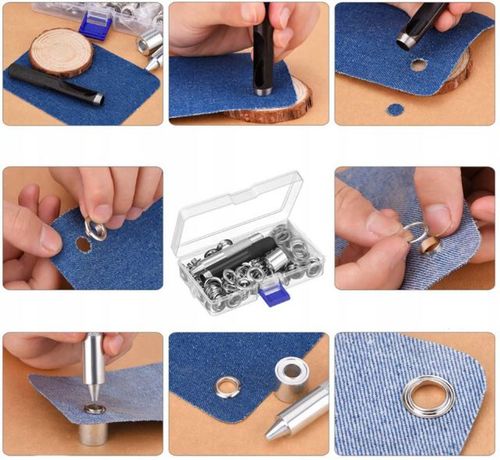 OCZKA DZIURKACZ ZAKUWARKA NAPY 12MM DO PLANDEK NAMIOTÓW ZESTAW 100 na Arena.pl