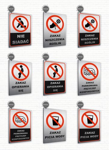 Tabliczka znak informacyjny 40x30 Srebrna ZAKAZ Nierdzewna TWÓJ NAPIS na Arena.pl