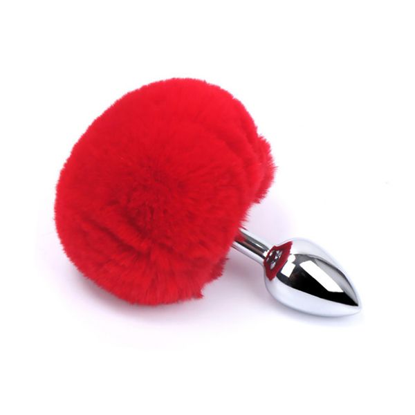 Butt Plug Red Bunny Tail zdjęcie 1