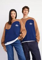 Sweter Wave On Vacation, jasnobrązowy/granatowy XL