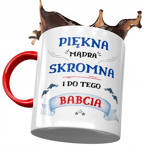 Kubek Czerwony Dla Babci Babuni Na Dzień Babci Z Nadrukiem Ze Zdjęciem na Arena.pl