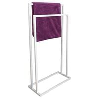 Nowoczesny Stojak Wieszak na Ręczniki 2 Ramienny Metal Loft BIAŁY