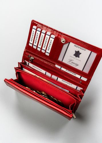 skórzany portfel damski w orientacji poziomej na zatrzask - 4u cavaldi na Arena.pl