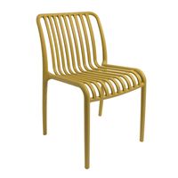 Musztardowe krzesło do jadalni, kuchni i salonu, styl loft, boho, plastikowe, nowoczesne 101Y