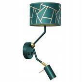2X Kinkiet ZIGGY GREEN Gold/Bottle green 1xE27+1x mini GU10 Milagro lampa ś