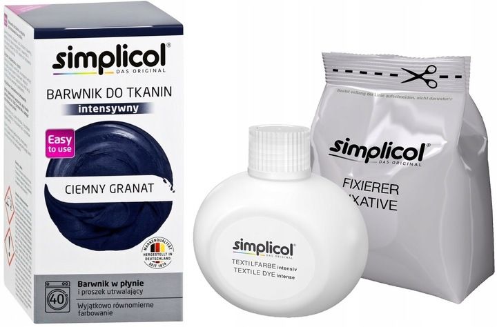 SIMPLICOL BARWNIK FARBA DO TKANIN UBRAŃ Granatowy zdjęcie 2