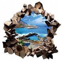 Naklejka samoprzylepna efekt 3D widok na morze