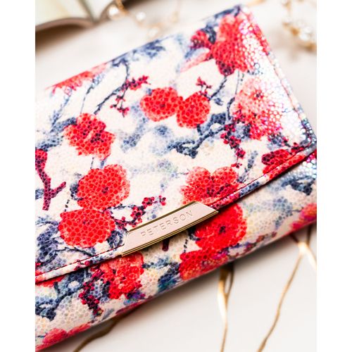 modny, kolorowy portfel damski ze skóry ekologicznej w kwiaty - peterson na Arena.pl