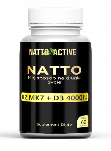 Natto Active Witamina D3 4000 Witamina K2 MK7 Nattokinaza – 60 kapsułek na Arena.pl