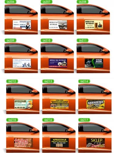 Magnes na samochód reklama magnetyczna 60x30 cm dużo wzorów KRUSZYWA na Arena.pl