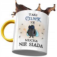Kubek Żółty Dla Celnika Taki Że Mucha Nie Siada Z Nadrukiem Ze Zdjęciem