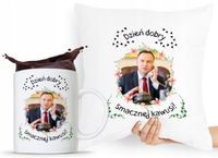 Zestaw Poduszka + Kubek Prezent Andrzej Duda Pis Z Nadrukiem Ze Zdjęciem