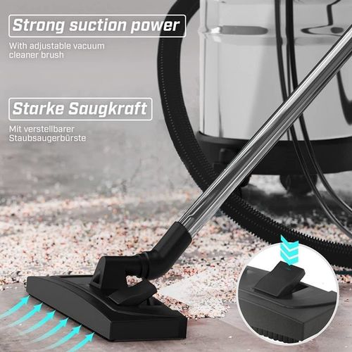 TIMBERTECH Odkurzacz przemysłowy 1300 W, 30 litrów, czerwony na Arena.pl