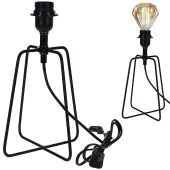 Lampka lampa metalowa czarna stołowa na biurko komodę stolik nocny loft