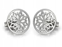 Srebrne kolczyki 925 ażurowe kółka na sztyfcie damskie wkrętki dla niej