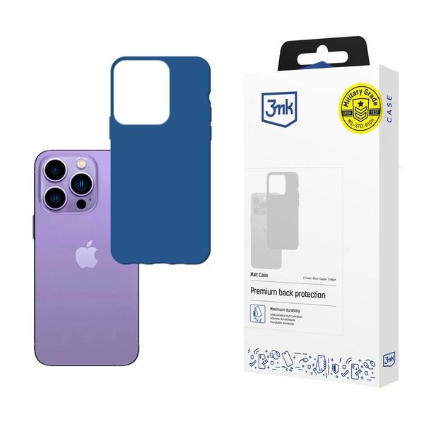 Matowe etui na Apple iPhone 14 Pro Max - 3mk Matt Case blueb zdjęcie 1