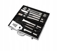 Akcesoria do GRILLA Przybory ze Stali Nierdzewnej Walizka 10w1