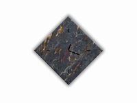 ZEGAR SZKLANY ROMB - Marmur szaro-złoty