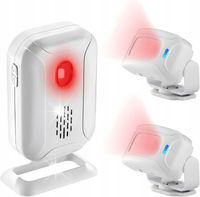 Bezprzewodowy dzwonek do drzwi, 2szt PIR Motion + 1pc Alarm Store Business