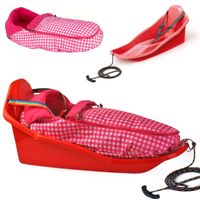 Sanki z oparciem TOPO zapinane pasy + Śpiwór