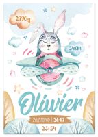 Plakat metryczka baby shower prezent dla dziecka 50x70 cm