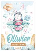 Plakat metryczka baby shower prezent dla dziecka 70x100 cm