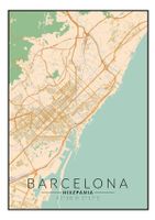 Barcelona mapa kolorowa - plakat 20x30 cm