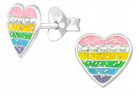 KOLCZYKI SREBRNE 925 DLA DZIEWCZYNKI SERDUSZKA