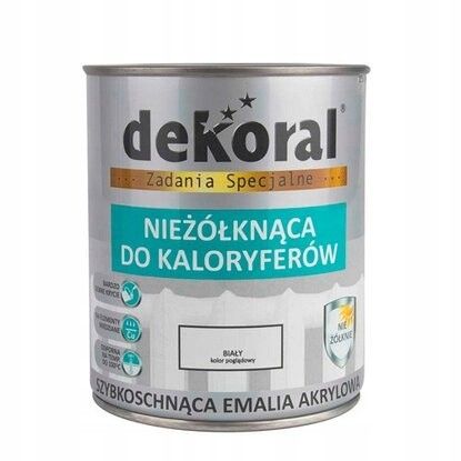 Dekoral emalia farba do kaloryferów biała 750ml SATYNA na Arena.pl