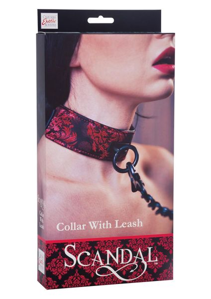 Scandal Collar with Leash Black zdjęcie 2