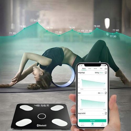 WAGA ŁAZIENKOWA ELEKTRONICZNA ANALITYCZNA POMIAR TŁUSZCZU WODY BMI 180 na Arena.pl