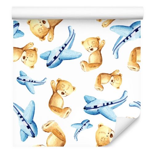 Tapeta Dla Dzieci MISIE Samoloty Malowane Akwarelą na Arena.pl