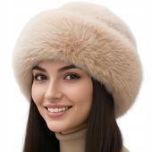 CZAPKA DAMSKA ZIMOWA STYLOWA MODNA ELEGANCKA CIEPŁA SZTUCZNE FUTERKO