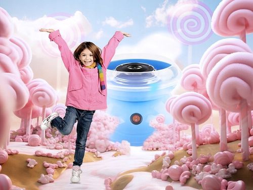 MASZYNA URZĄDZENIE DO WATY CUKROWEJ DLA DZIECI + AKCESORIA MIARKA PATYCZKI na Arena.pl